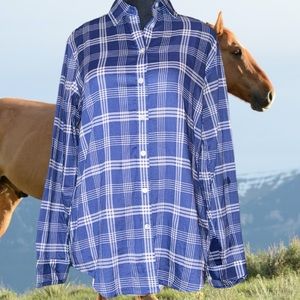 Banana Republic soft wash lightweight relaxed fit classic country western plaid